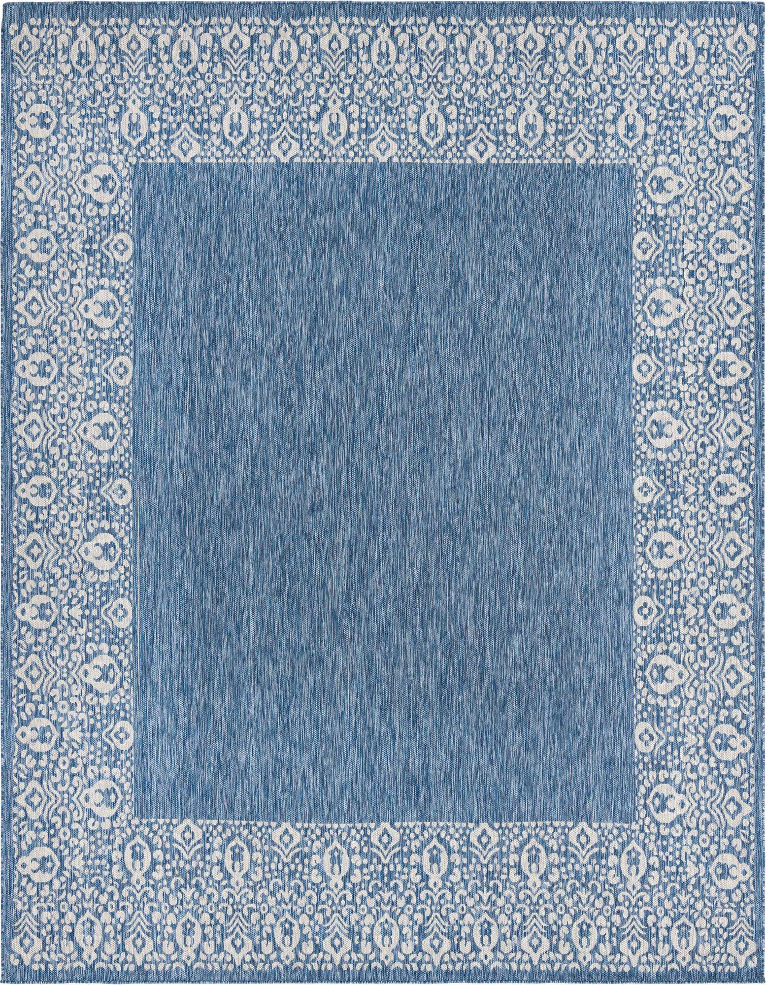 10' 8 x 10' 8 Easy-Clean Border Indoor / Outdoor Square Rug