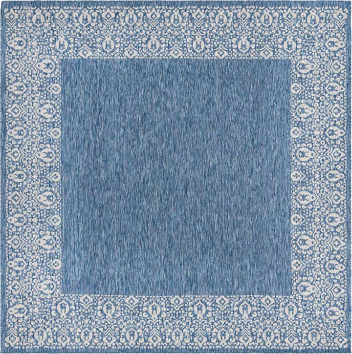 10' 8 x 10' 8 Easy-Clean Border Indoor / Outdoor Square Rug