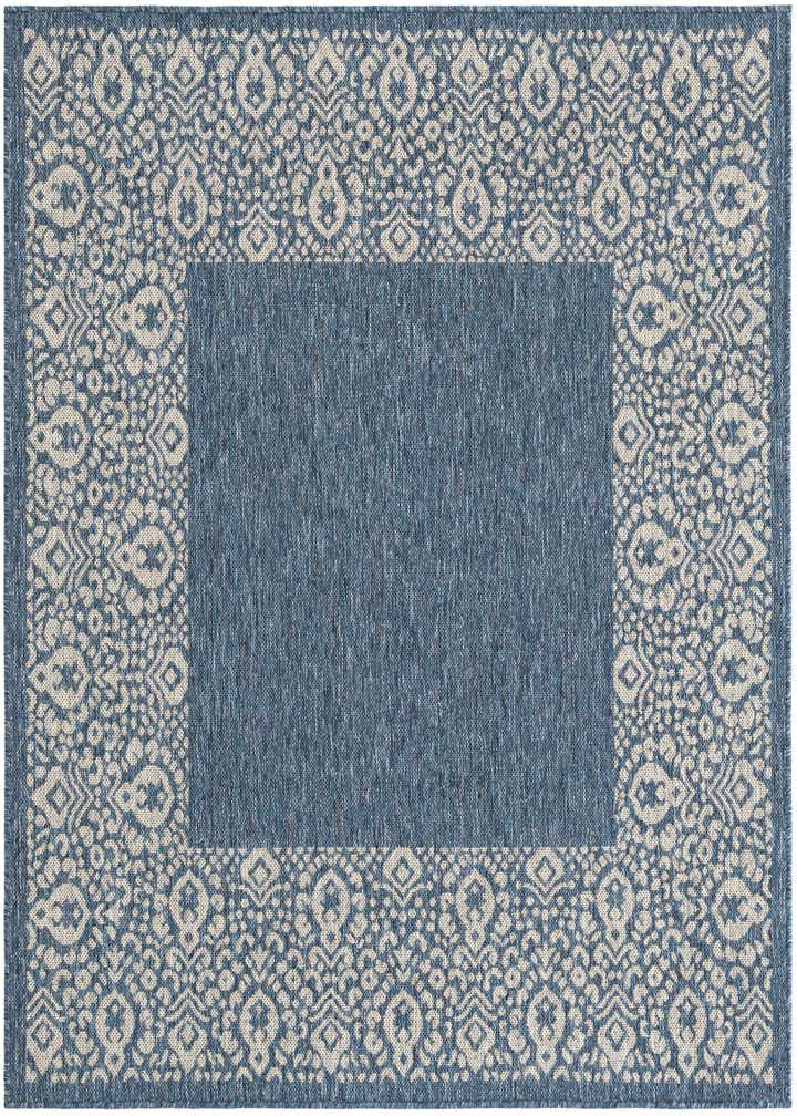 5' 3 x 5' 3 Easy-Clean Border Indoor / Outdoor Square Rug