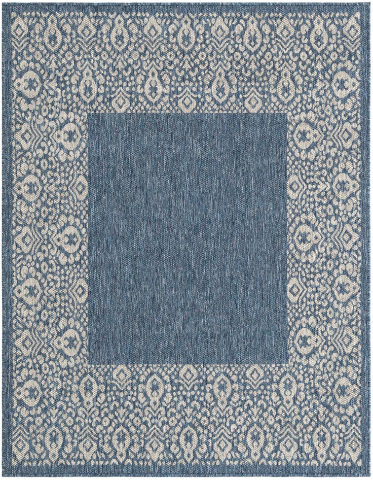 Detail image of 5' 3 x 5' 3 Easy-Clean Border Indoor / Outdoor Square Rug