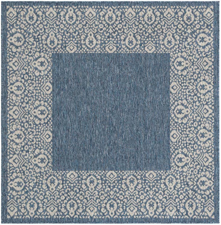 Detail image of 5' 3 x 5' 3 Easy-Clean Border Indoor / Outdoor Square Rug