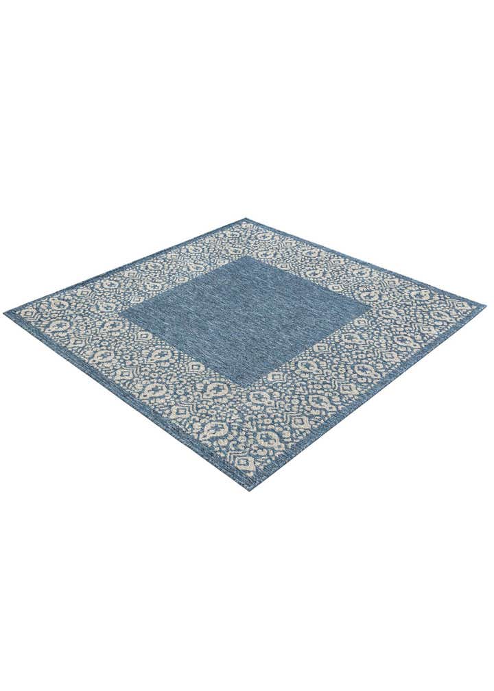 5' 3 x 5' 3 Easy-Clean Border Indoor / Outdoor Square Rug