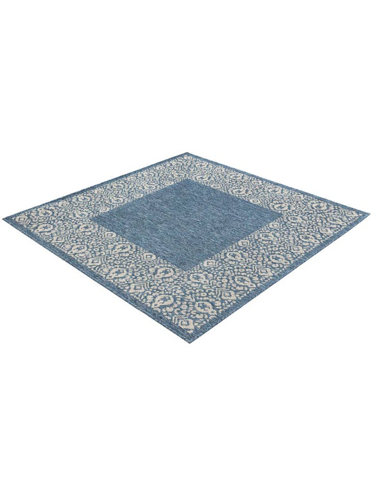 Detail image of 5' 3 x 5' 3  Washable Border Indoor / Outdoor Square Rug