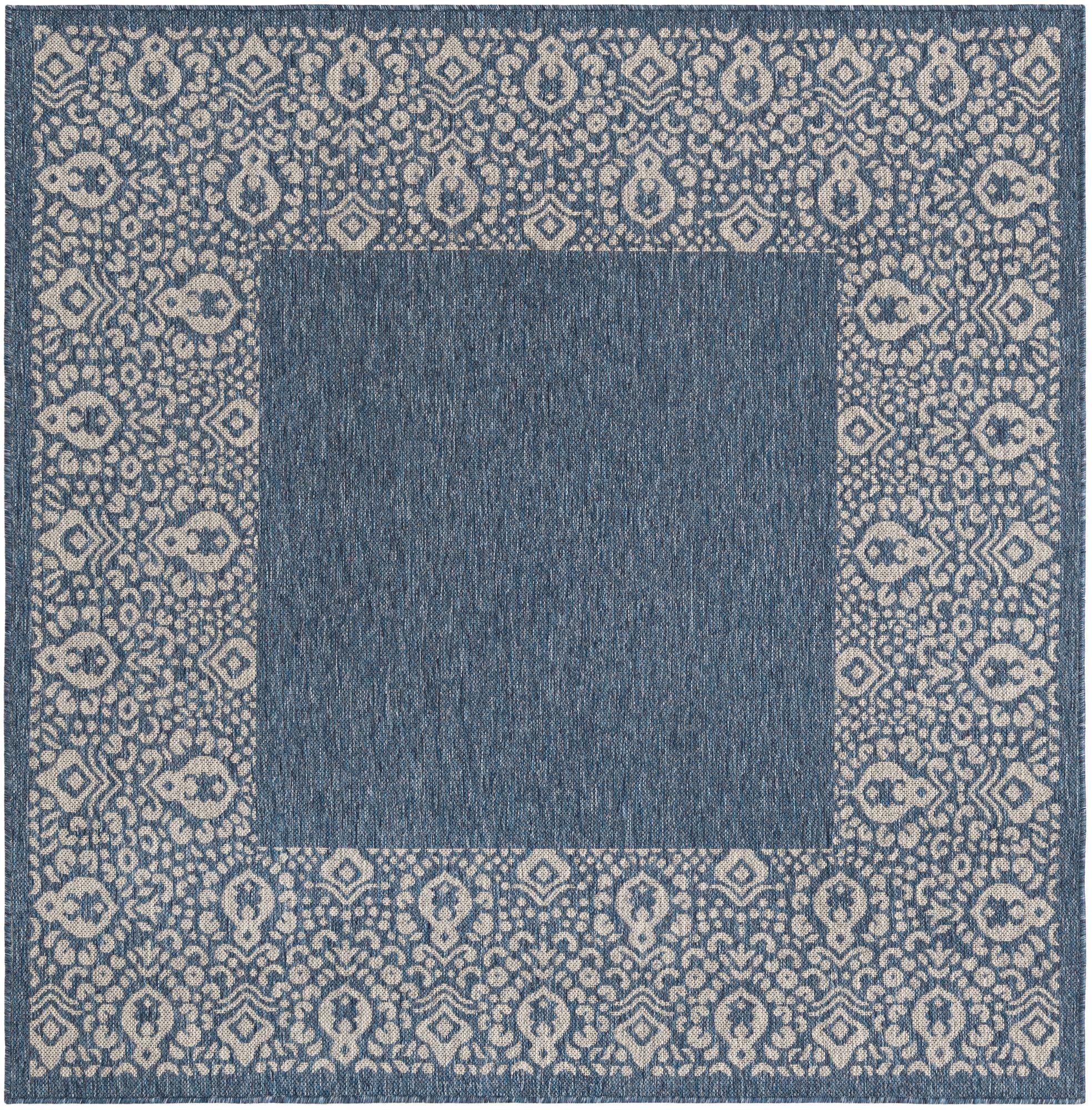 Primary image 6' x 6'  Washable Border Indoor / Outdoor Square Rug