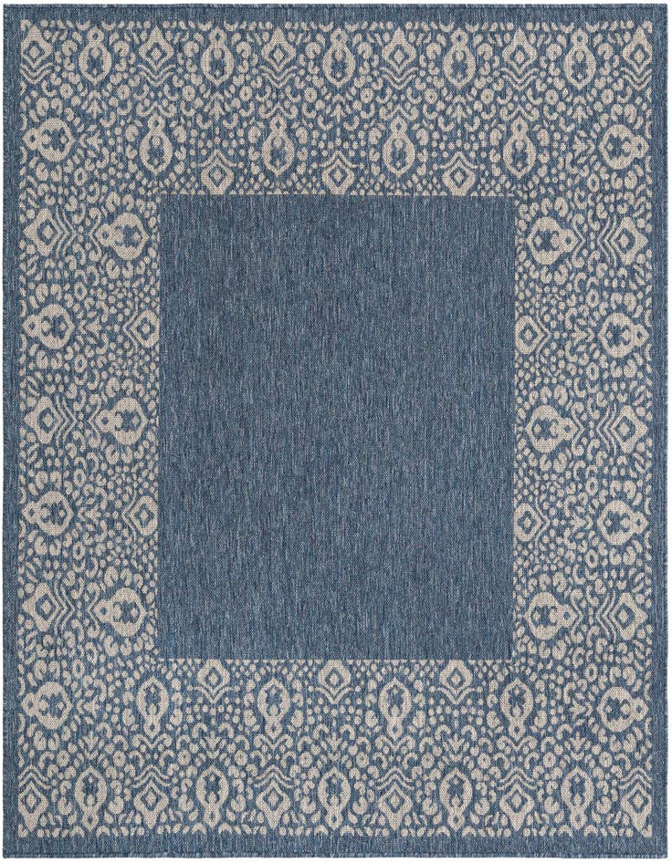 Detail image of 6' x 6' Easy-Clean Border Indoor / Outdoor Square Rug
