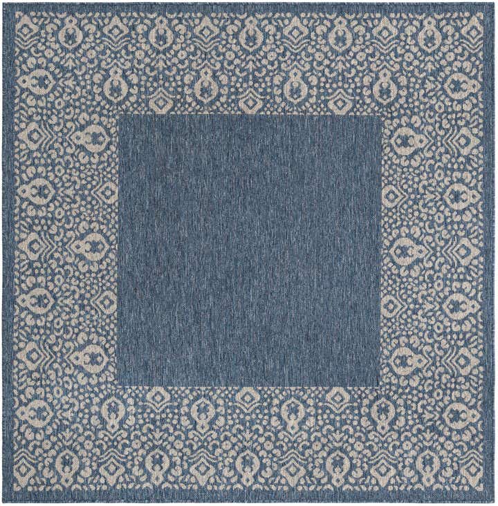 6' x 6' Easy-Clean Border Indoor / Outdoor Square Rug