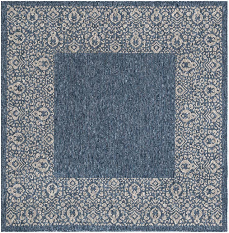 Detail image of 6' x 6' Easy-Clean Border Indoor / Outdoor Square Rug