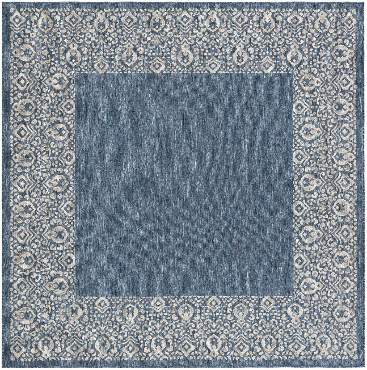 7' 10 x 7' 10 Easy-Clean Border Indoor / Outdoor Square Rug