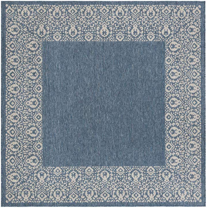 7' 10 x 7' 10 Easy-Clean Border Indoor / Outdoor Square Rug