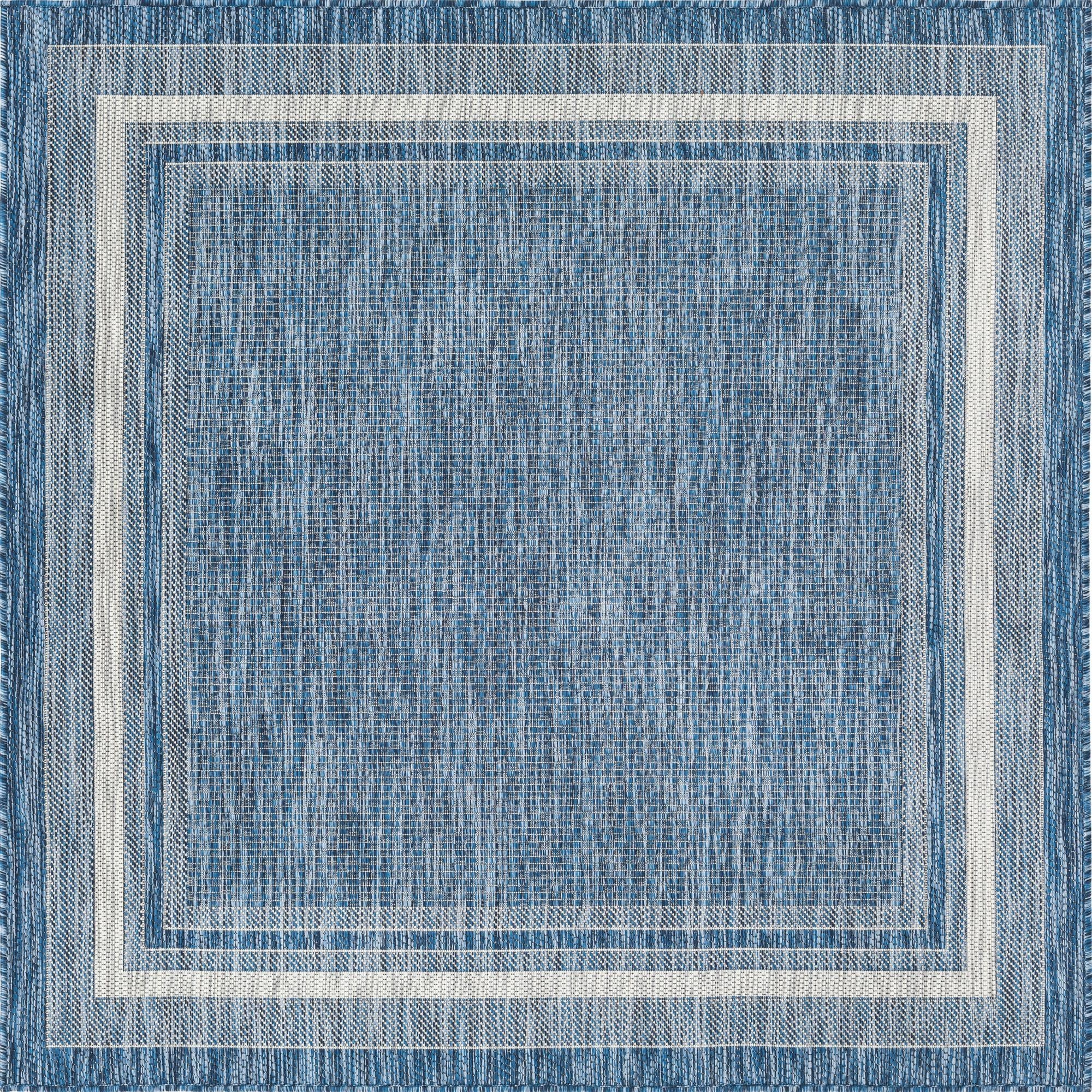 5' 3 x 5' 3  Washable Border Indoor / Outdoor Square Rug