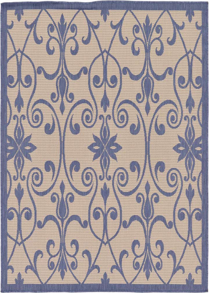 6' x 6' Easy-Clean Botanical Indoor / Outdoor Square Rug