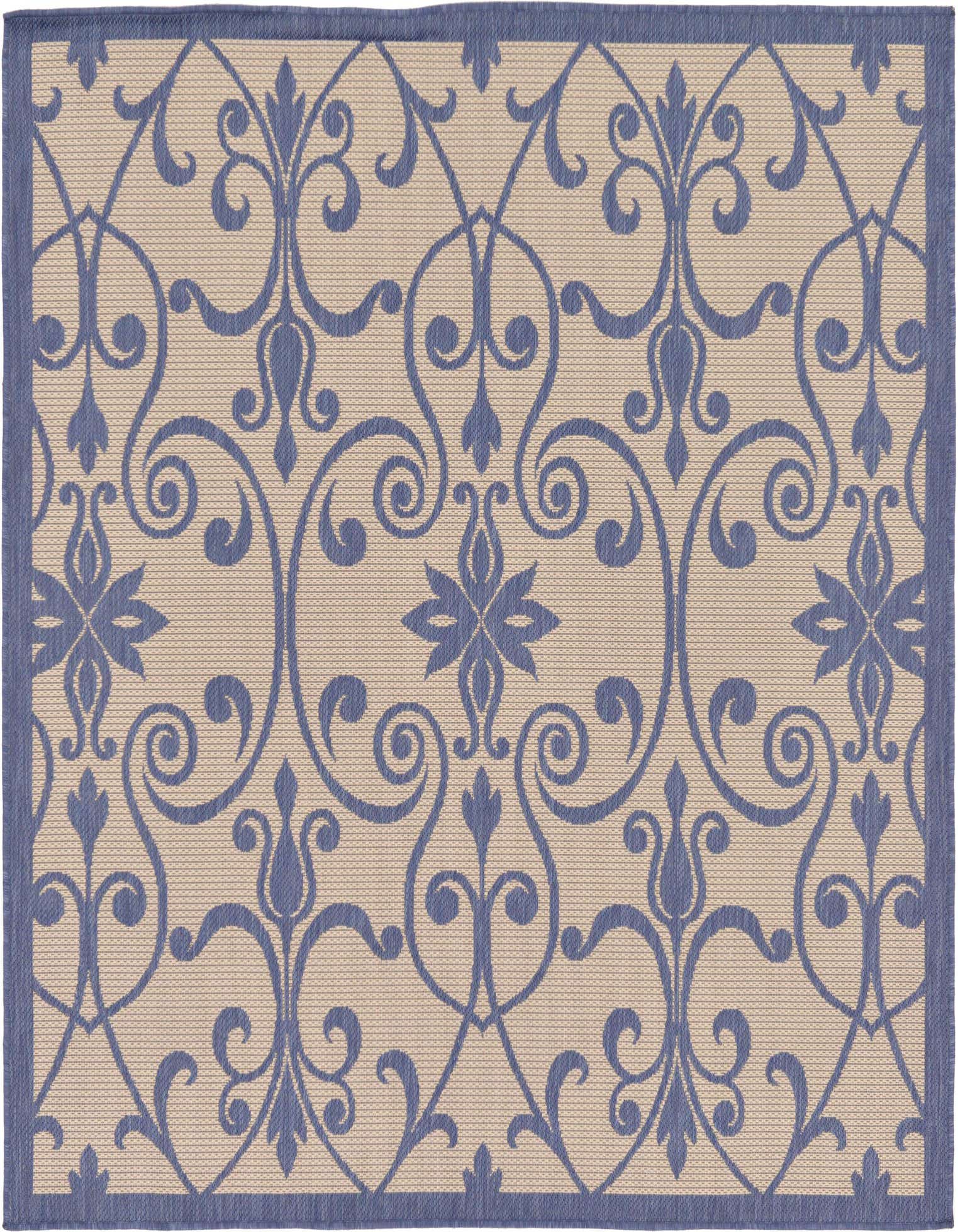 6' x 6' Easy-Clean Botanical Indoor / Outdoor Square Rug