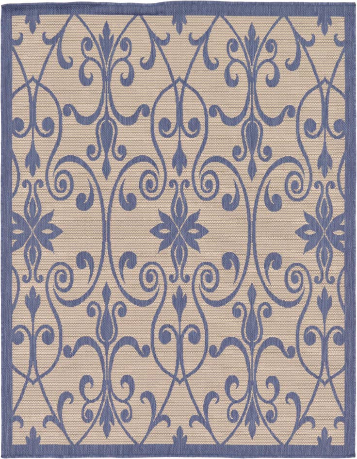 Detail image of 6' x 6' Easy-Clean Botanical Indoor / Outdoor Square Rug