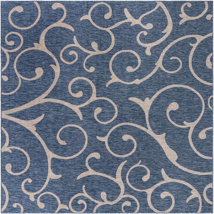 10' 8 x 10' 8 Easy-Clean Botanical Indoor / Outdoor Square Rug