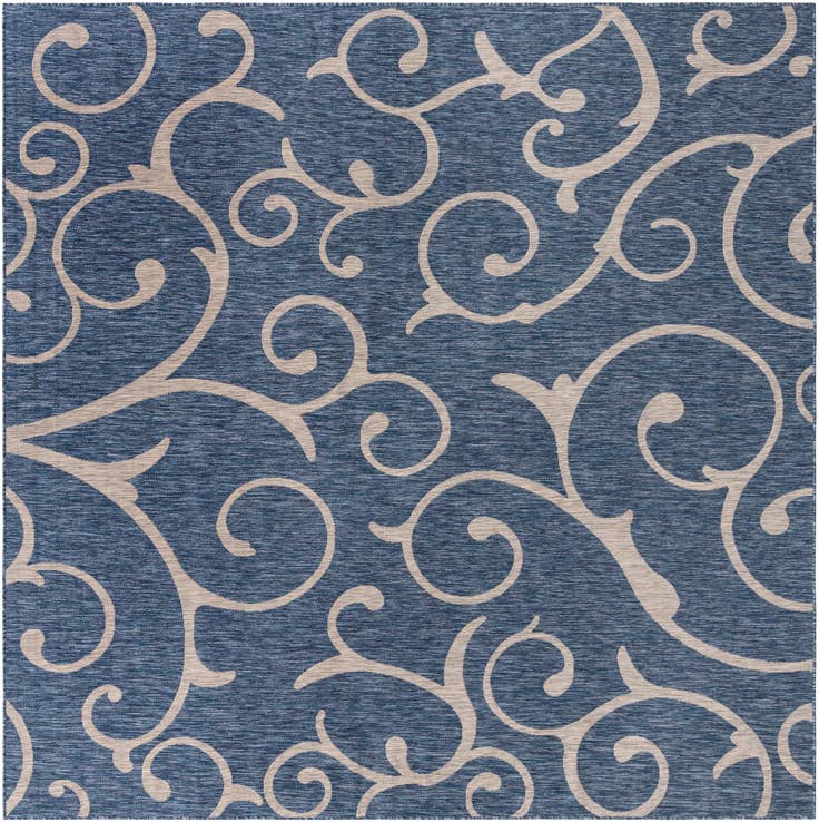 Detail image of 10' 8 x 10' 8 Easy-Clean Botanical Indoor / Outdoor Square Rug
