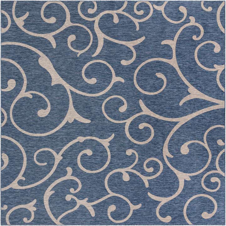 13' x 13' Easy-Clean Botanical Indoor / Outdoor Square Rug