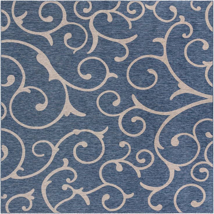 Detail image of 13' x 13' Easy-Clean Botanical Indoor / Outdoor Square Rug