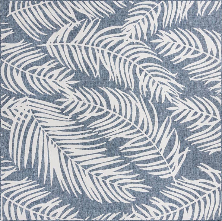 Detail image of 13' x 13' Easy-Clean Botanical Indoor / Outdoor Square Rug
