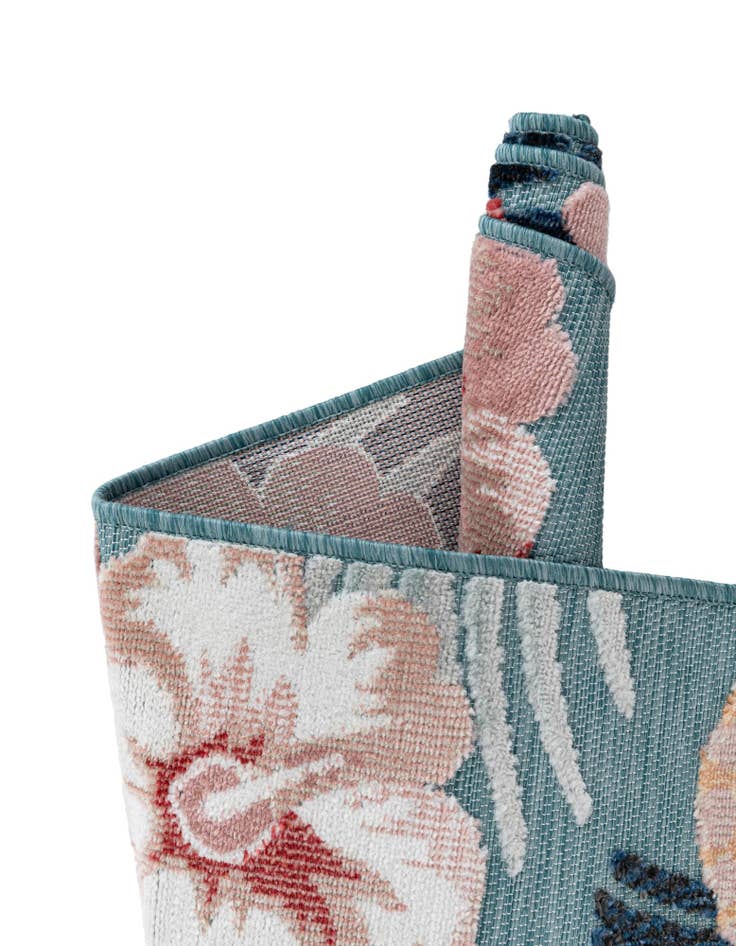 Detail image of 8' 2 x 8' 2  Washable Botanical Indoor / Outdoor Square Rug