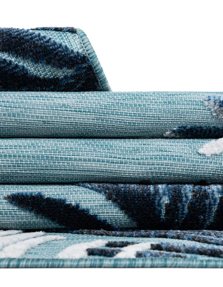 Detail image of 8' 2 x 8' 2  Washable Botanical Indoor / Outdoor Square Rug