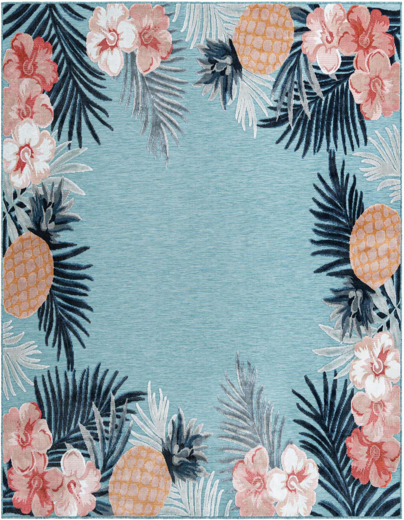8' 2 x 8' 2 Easy-Clean Botanical Indoor / Outdoor Square Rug