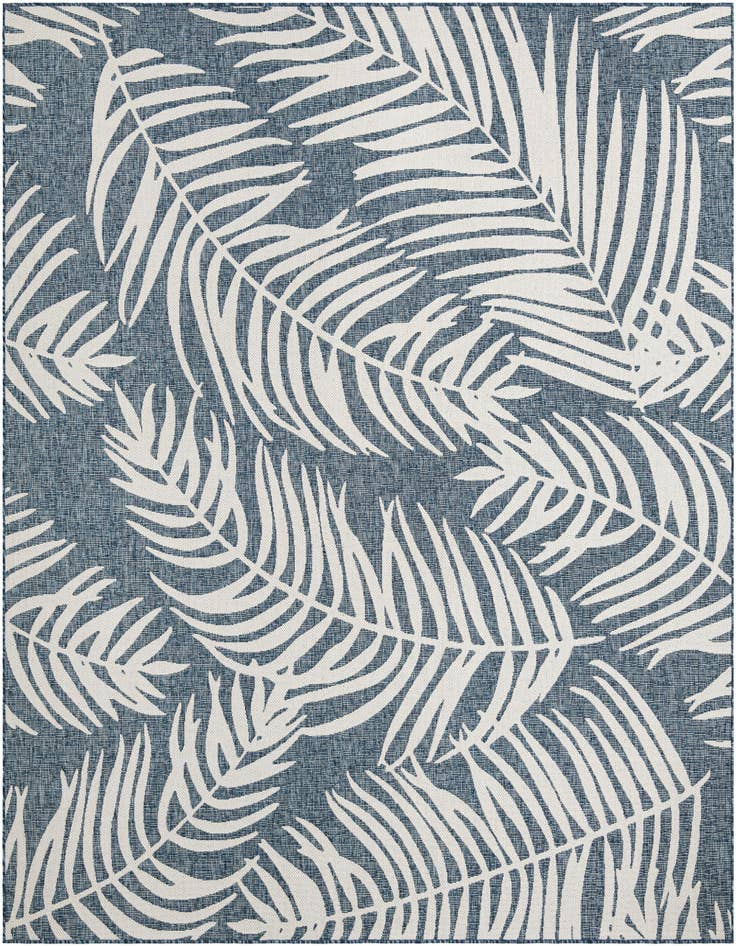 Detail image of 10' x 10' Easy-Clean Botanical Indoor / Outdoor Square Rug