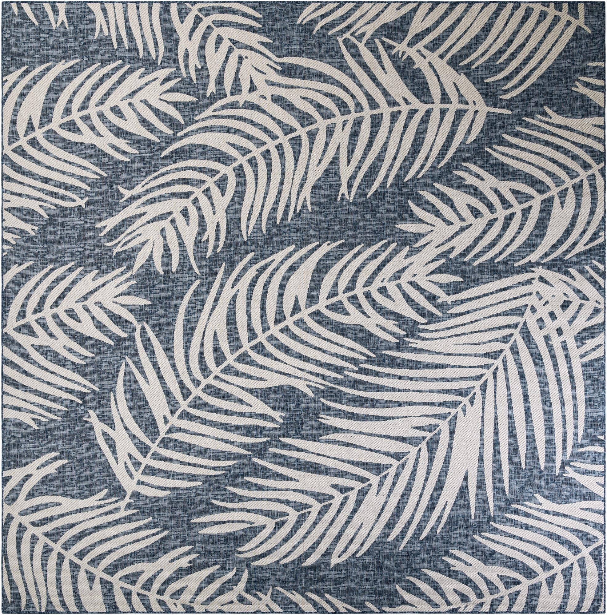 12' x 12'  Washable Botanical Indoor / Outdoor Square Rug