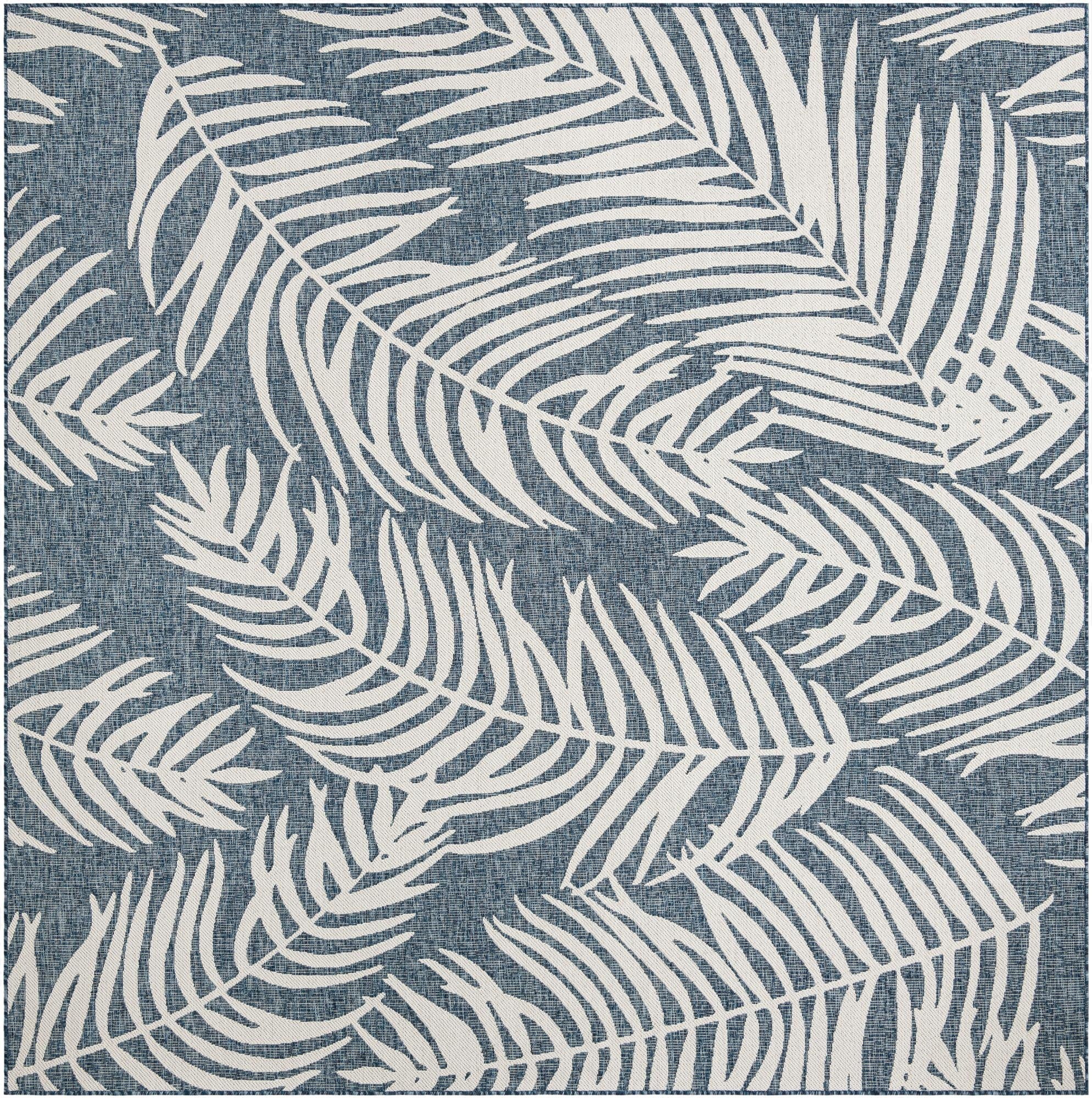 Primary image 10' x 10'  Washable Botanical Indoor / Outdoor Square Rug