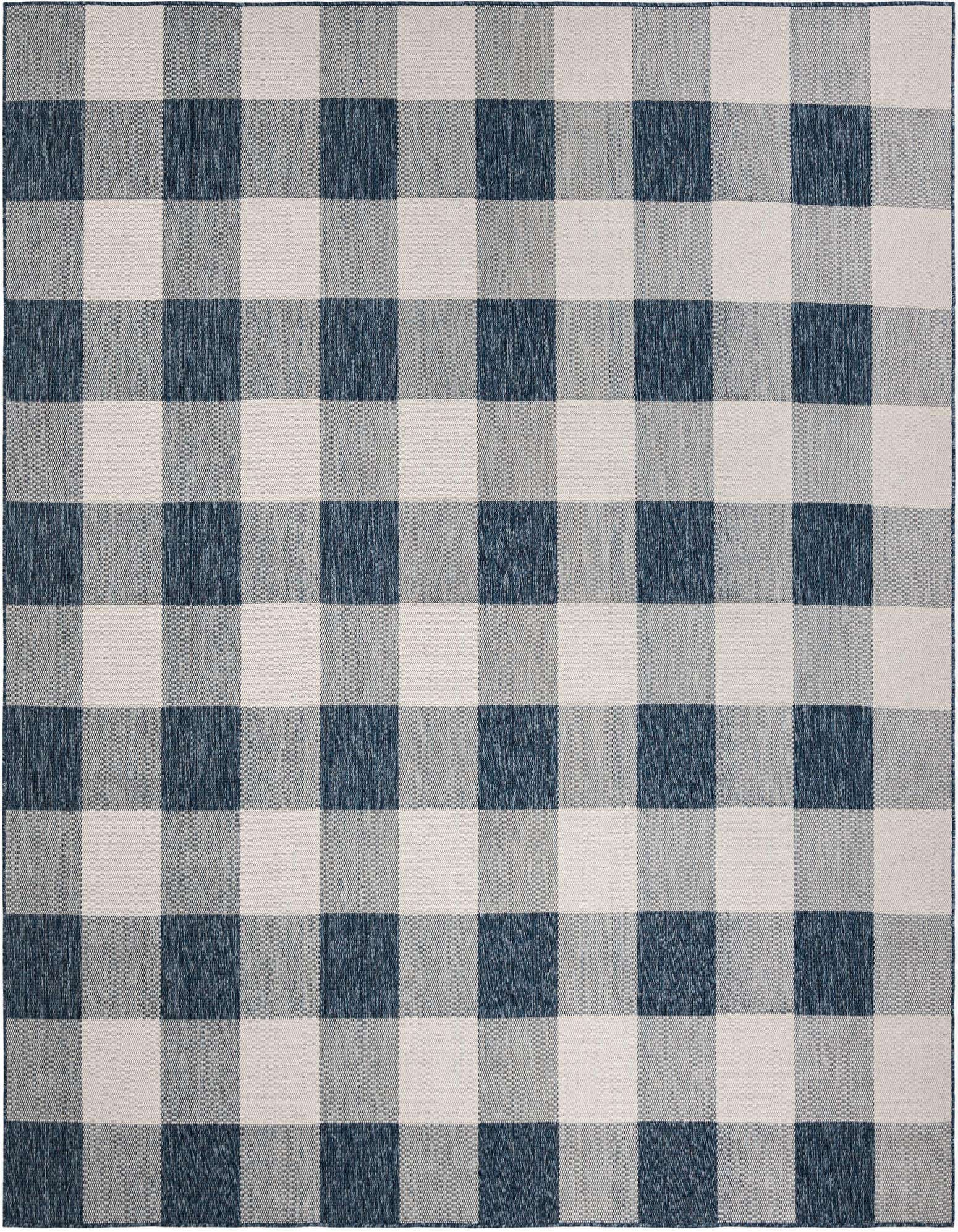 10' x 10' Easy-Clean Checkered Indoor / Outdoor Square Rug