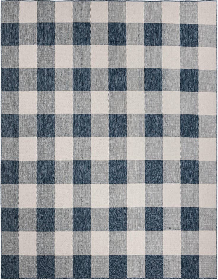 Detail image of 10' x 10' Easy-Clean Checkered Indoor / Outdoor Square Rug