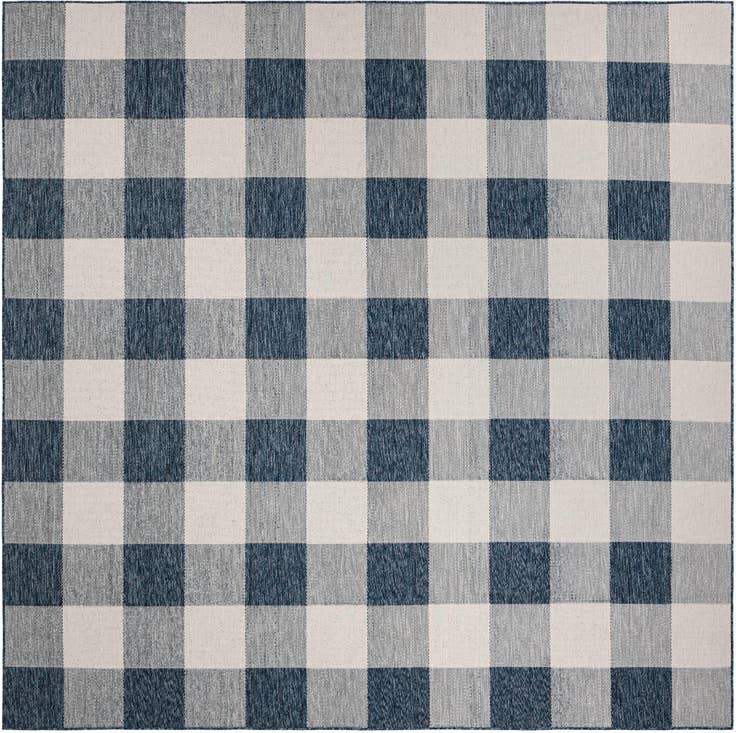Detail image of 10' x 10' Easy-Clean Checkered Indoor / Outdoor Square Rug