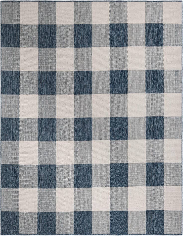 Detail image of 7' 10 x 7' 10 Easy-Clean Checkered Indoor / Outdoor Square Rug