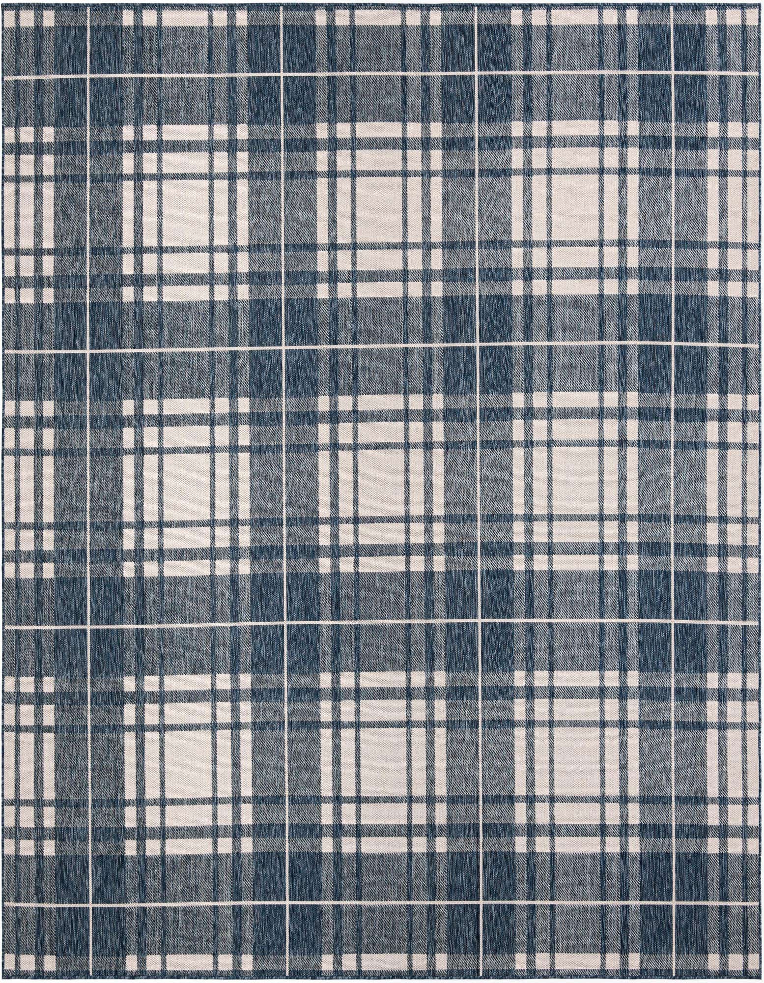 10' x 10' Easy-Clean Checkered Indoor / Outdoor Square Rug