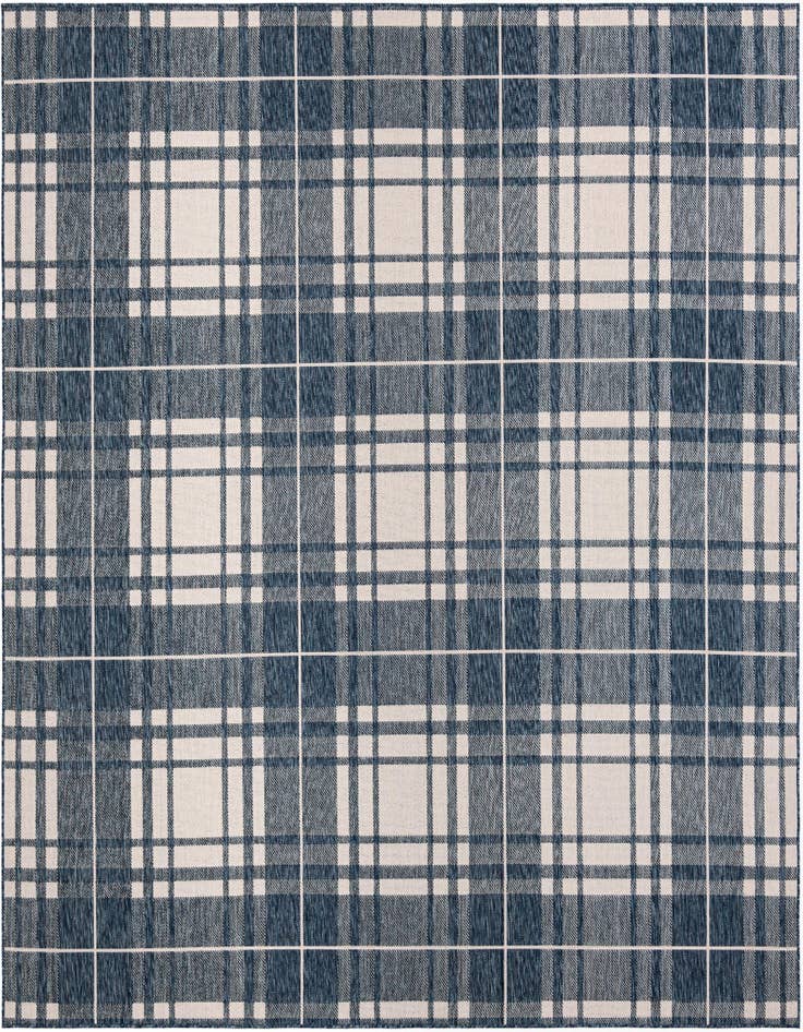 Detail image of 10' x 10' Easy-Clean Checkered Indoor / Outdoor Square Rug