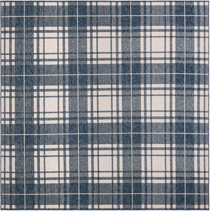 10' x 10' Easy-Clean Checkered Indoor / Outdoor Square Rug