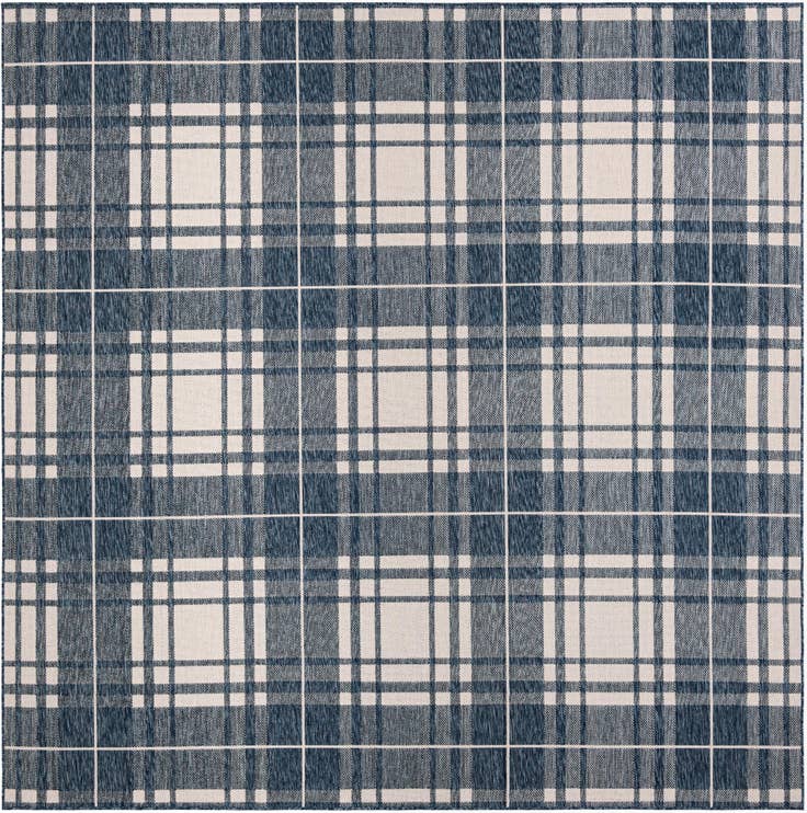 Detail image of 10' x 10' Easy-Clean Checkered Indoor / Outdoor Square Rug