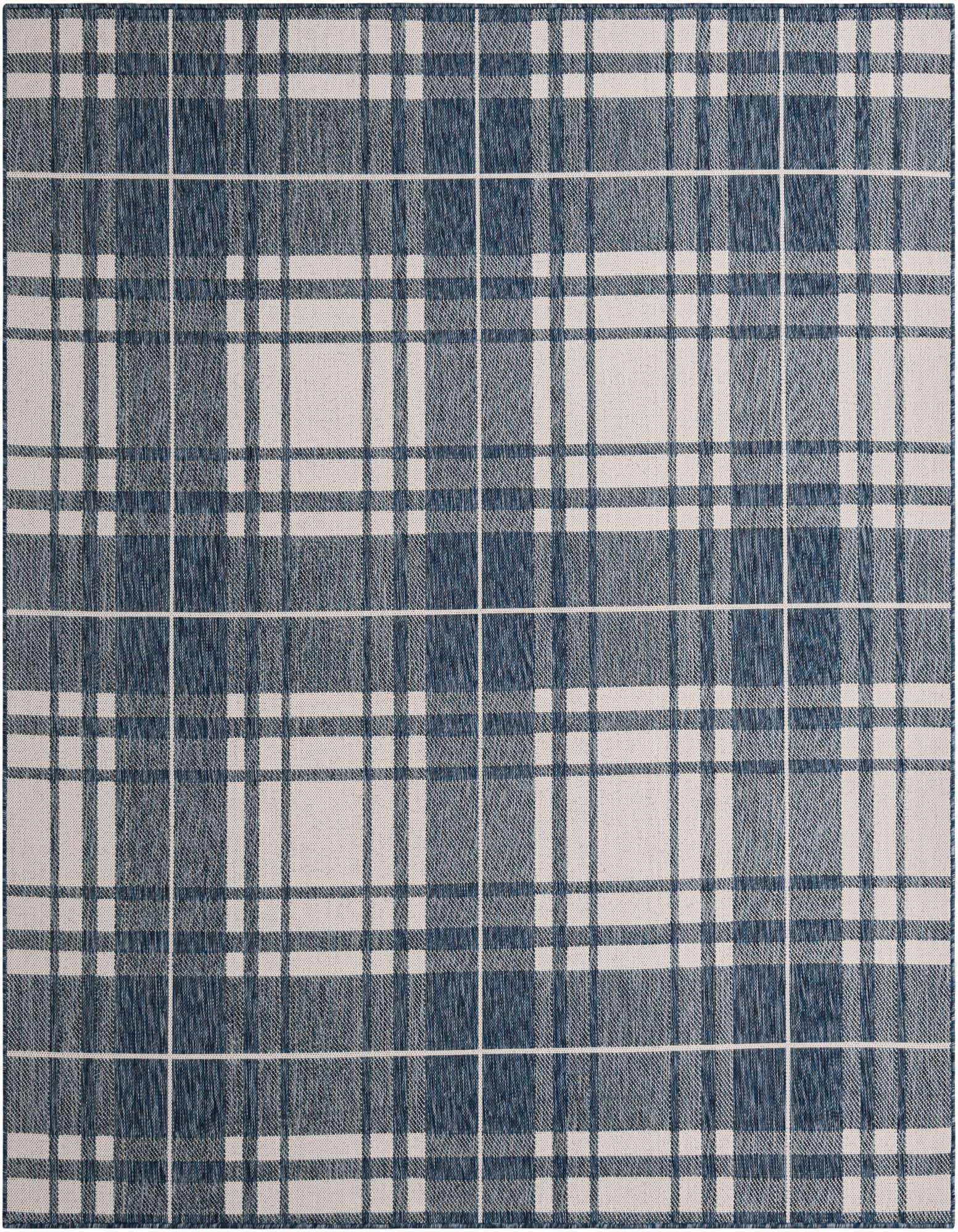 7' 10 x 7' 10 Easy-Clean Checkered Indoor / Outdoor Square Rug