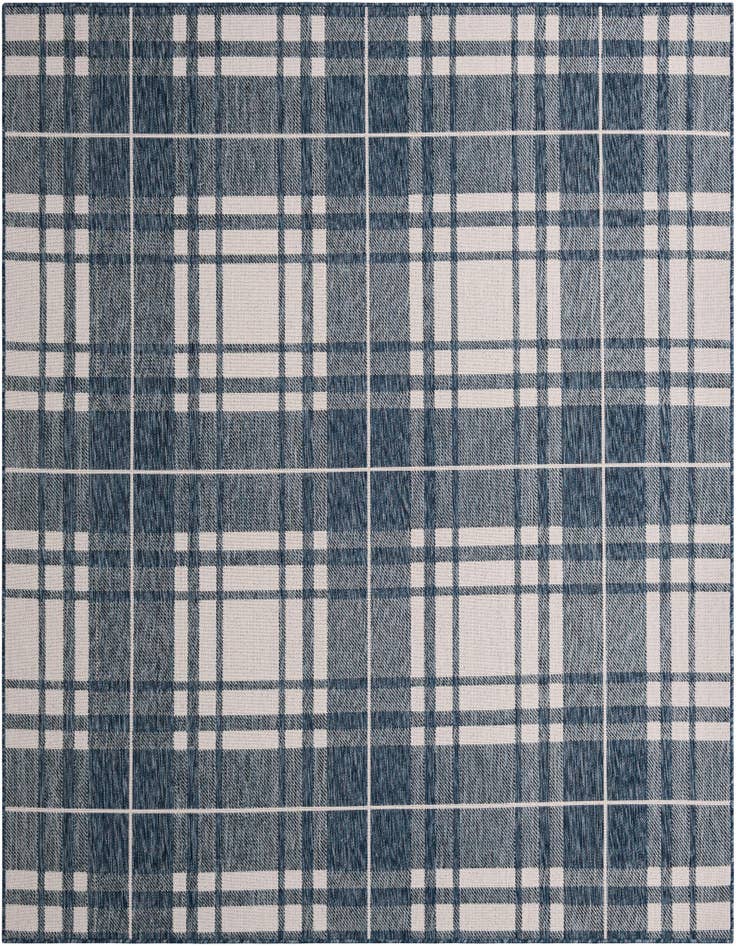 Detail image of 7' 10 x 7' 10 Easy-Clean Checkered Indoor / Outdoor Square Rug