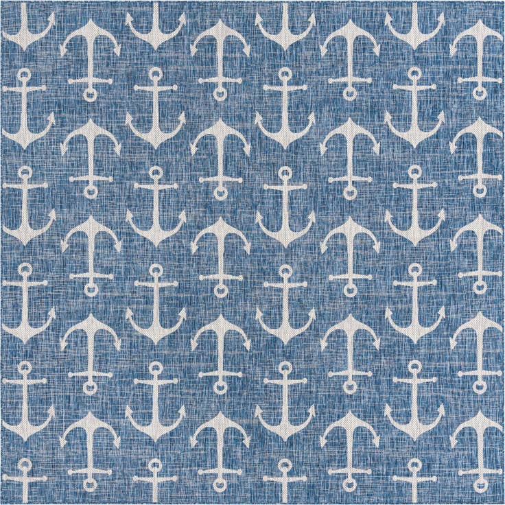 Detail image of 10' x 10' Easy-Clean Coastal Indoor / Outdoor Square Rug