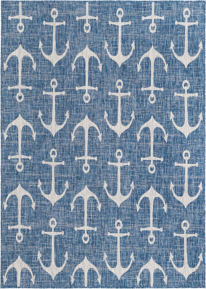 7' 10 x 7' 10 Easy-Clean Coastal Indoor / Outdoor Square Rug