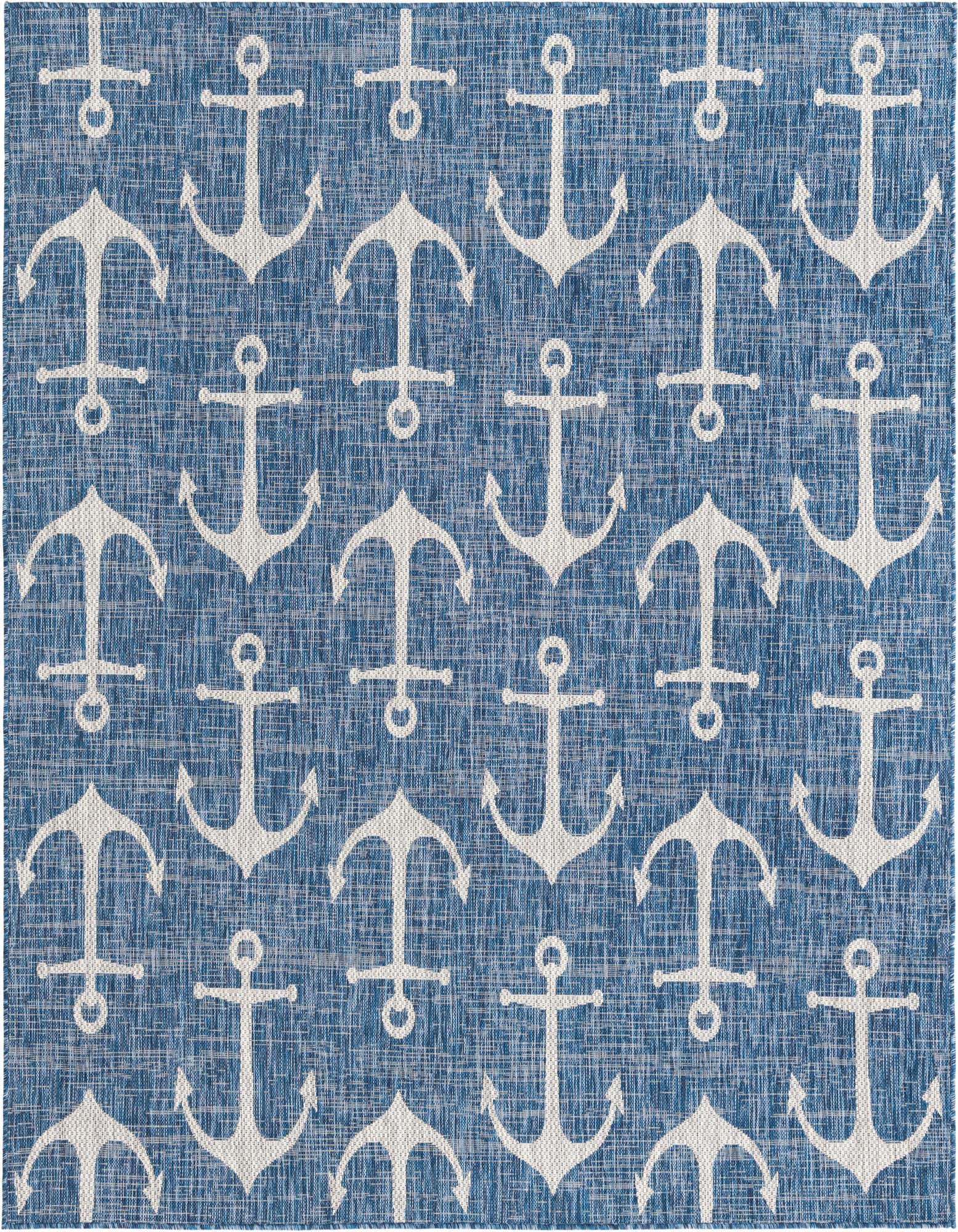 7' 10 x 7' 10 Easy-Clean Coastal Indoor / Outdoor Square Rug