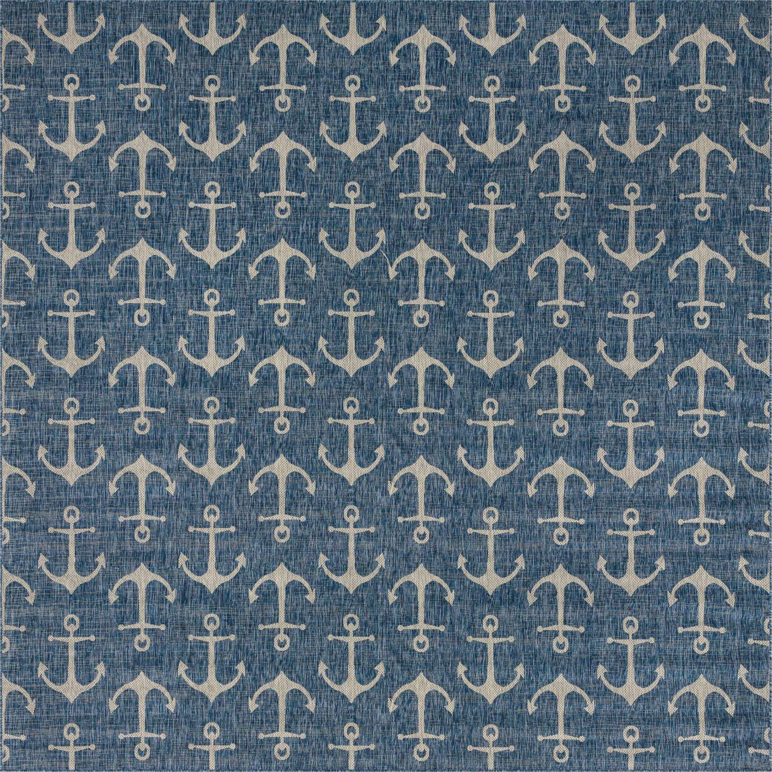 13' x 13' Easy-Clean Coastal Indoor / Outdoor Square Rug