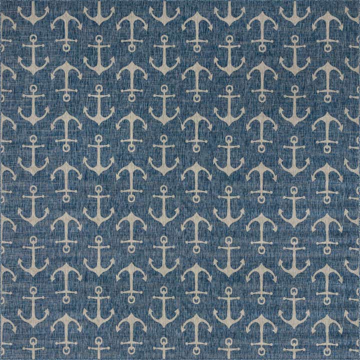 13' x 13' Easy-Clean Coastal Indoor / Outdoor Square Rug