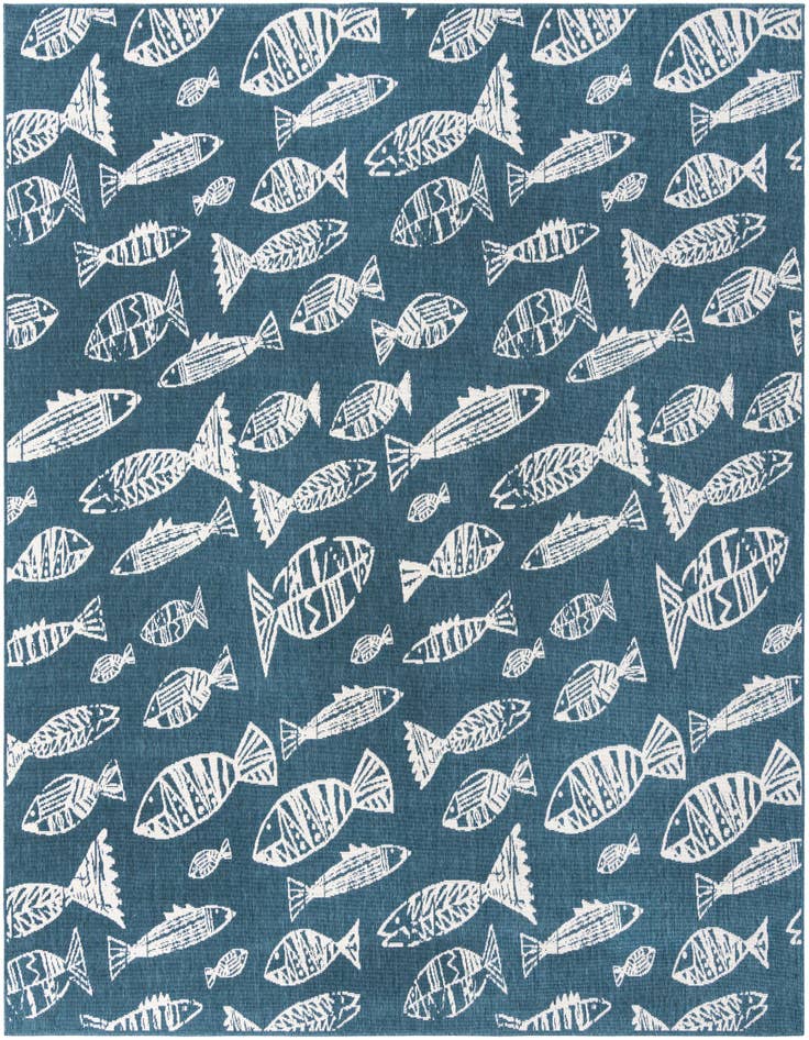 Detail image of 10' x 10' Easy-Clean Coastal Indoor / Outdoor Square Rug