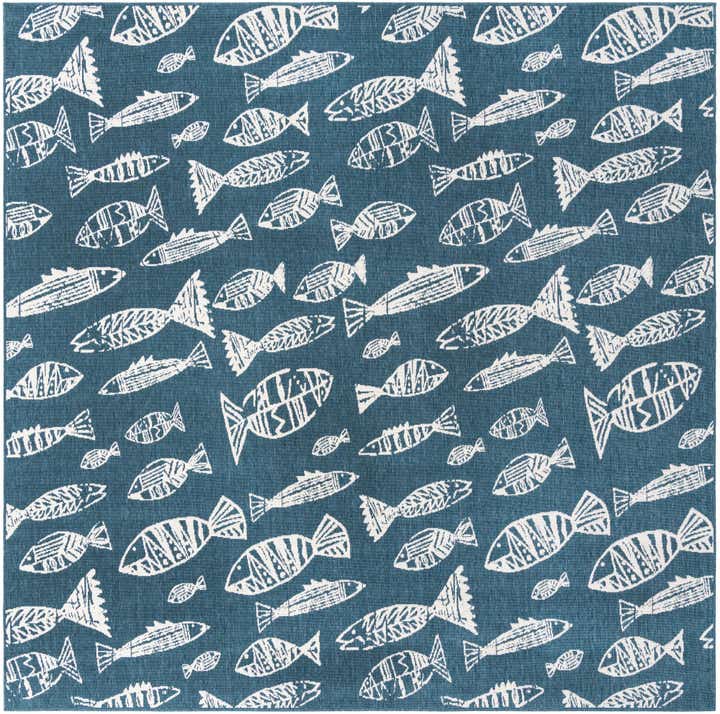 10' x 10' Easy-Clean Coastal Indoor / Outdoor Square Rug