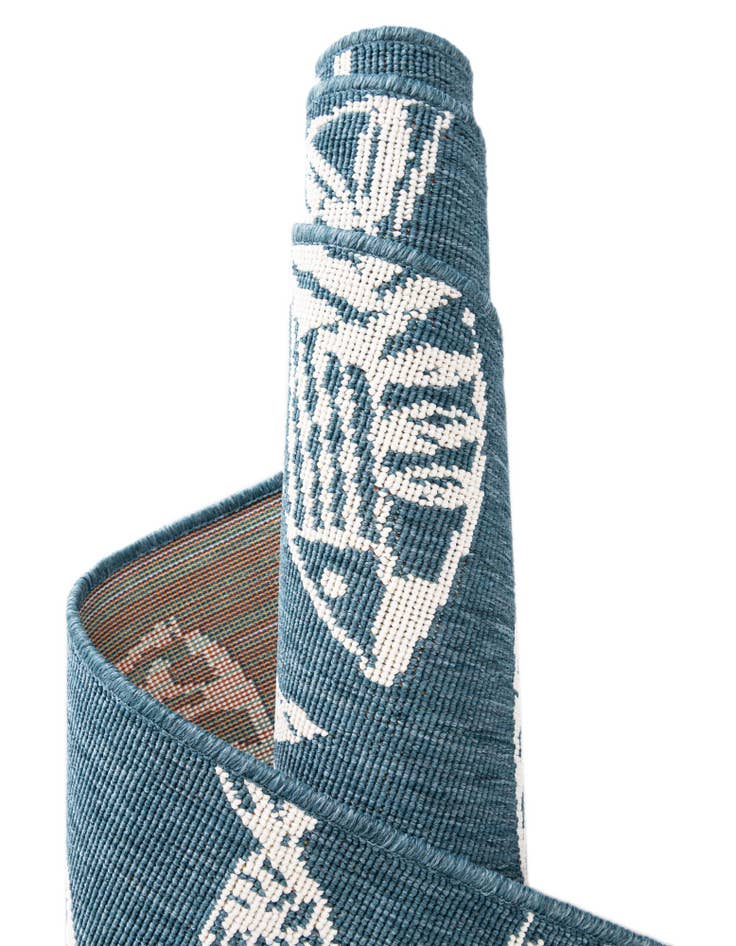 Detail image of 10' x 10' Easy-Clean Coastal Indoor / Outdoor Square Rug