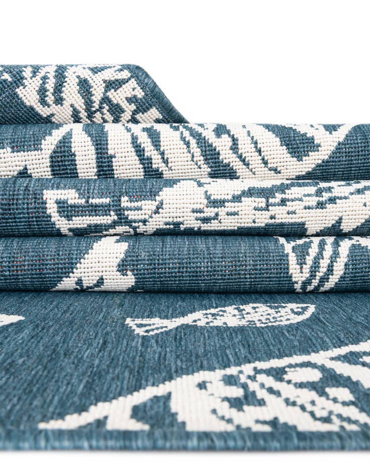 Detail image of 10' x 10' Easy-Clean Coastal Indoor / Outdoor Square Rug