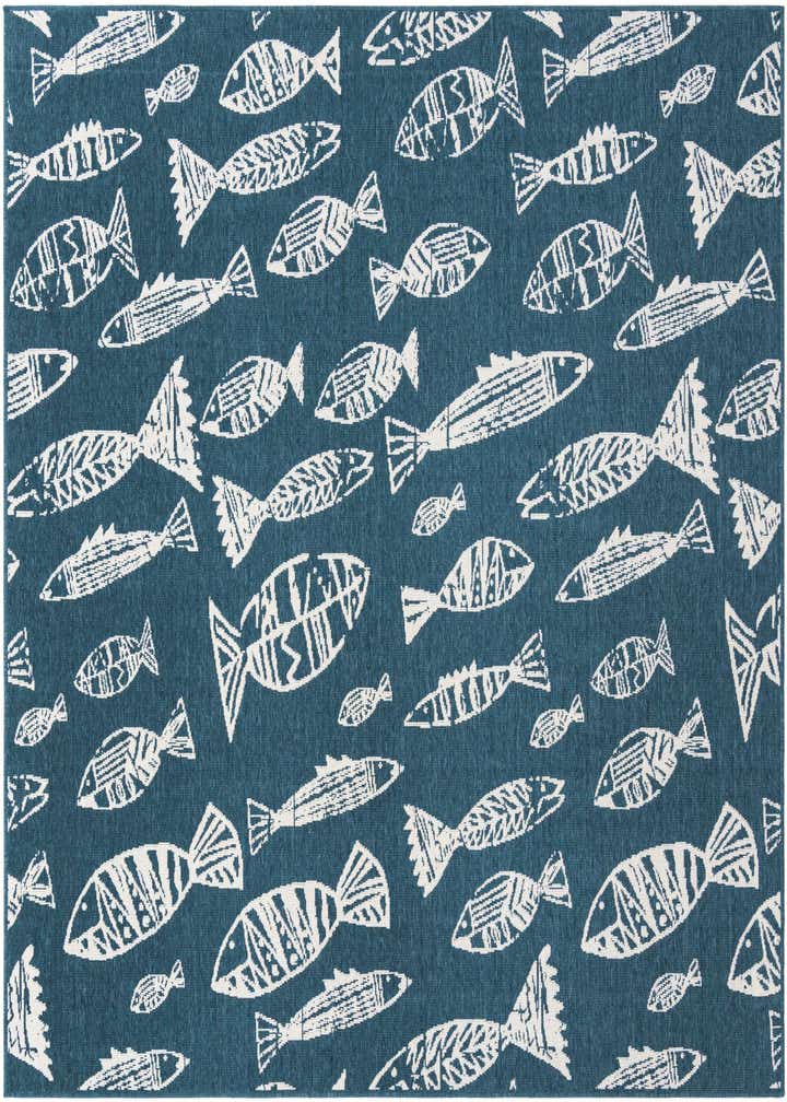 7' 10 x 7' 10 Easy-Clean Coastal Indoor / Outdoor Square Rug