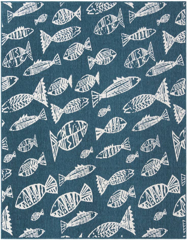 Detail image of 7' 10 x 7' 10 Easy-Clean Coastal Indoor / Outdoor Square Rug