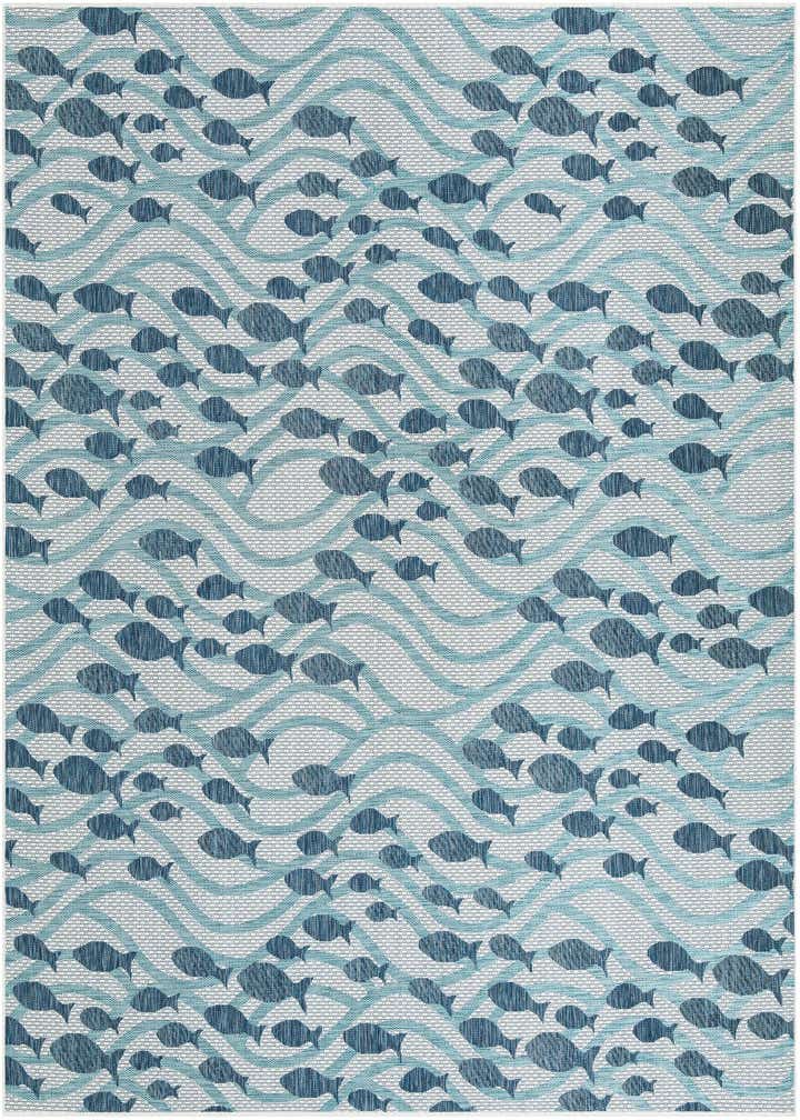 10' x 10' Easy-Clean Coastal Indoor / Outdoor Square Rug